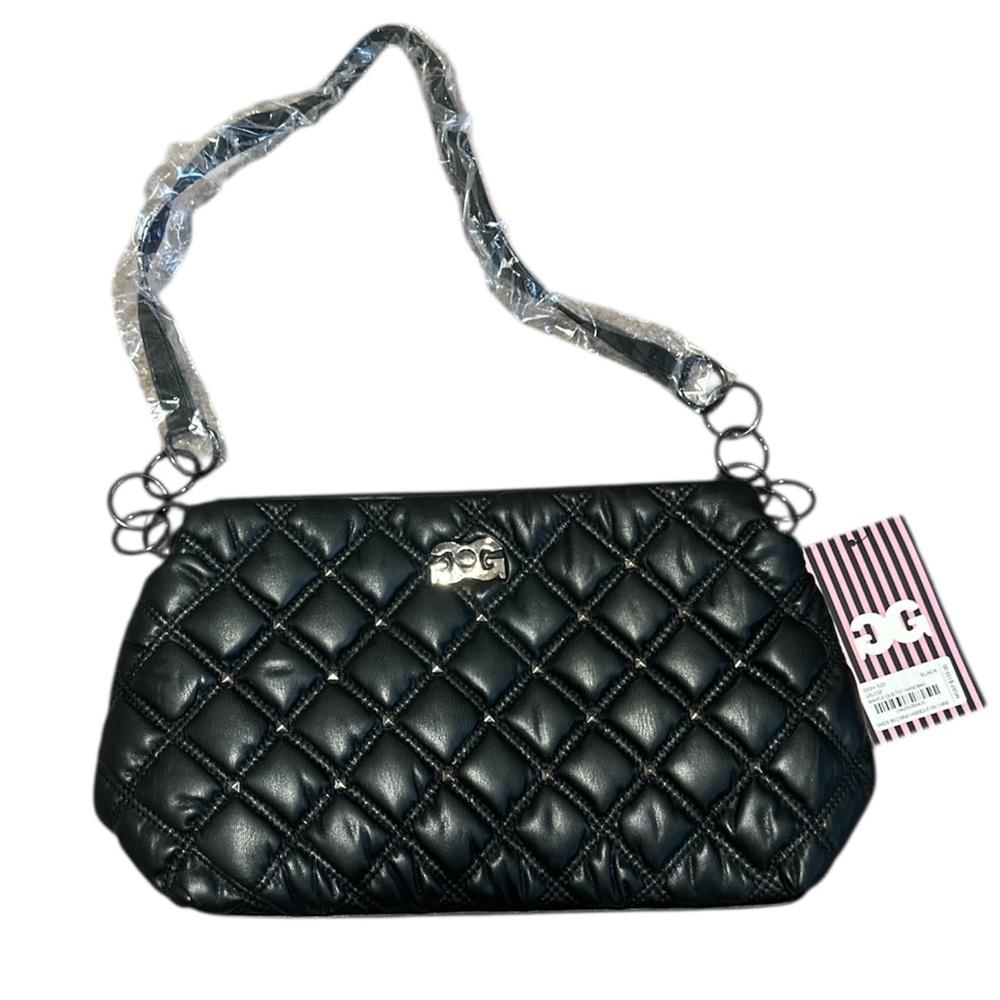 NWT Gilda Paris Waffle Quilted Studded Shoulder Bag